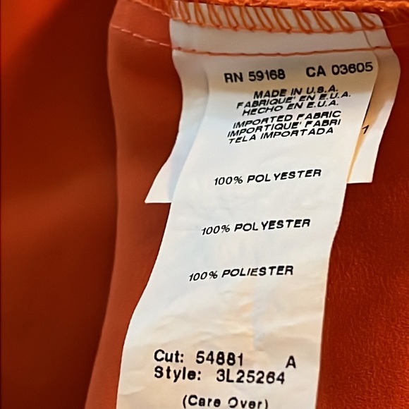 Karen Kane tangerine long sleeves Boho tie front pull over blouse top tunic XL - Picture 6 of 6